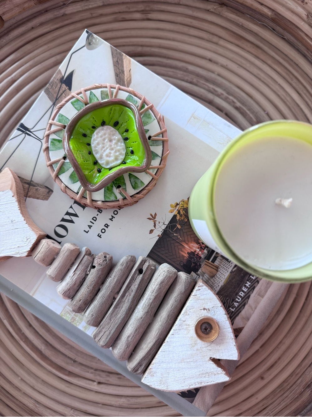 Green Kiwi Ceramic Trinket Dish - Home Accents